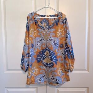 J. Crew Long Sleeve V-neck Silk Tunic